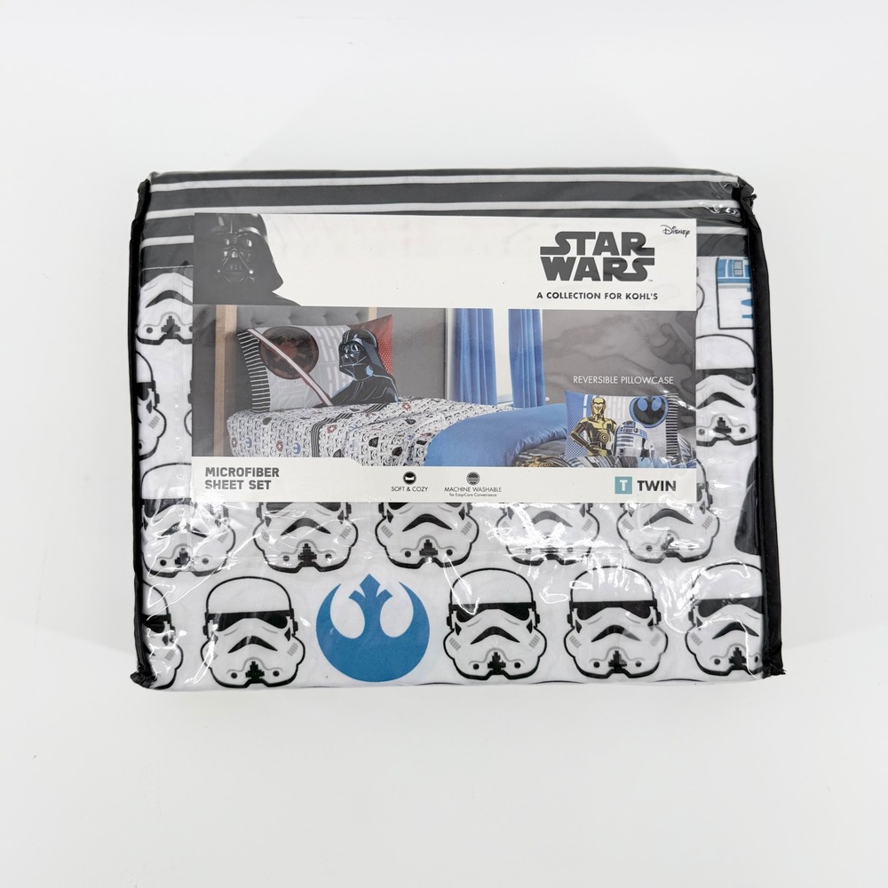 Star Wars A Collection for Kohls Twin Microfiber Sheet Set Stormtrooper NWT